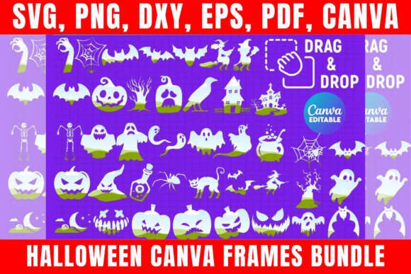 Download Halloween Canva Frames Bundle Template - Canva Collection