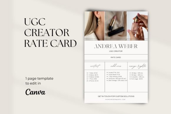 Download UGC Rate Card Canva Template - Canva Collection