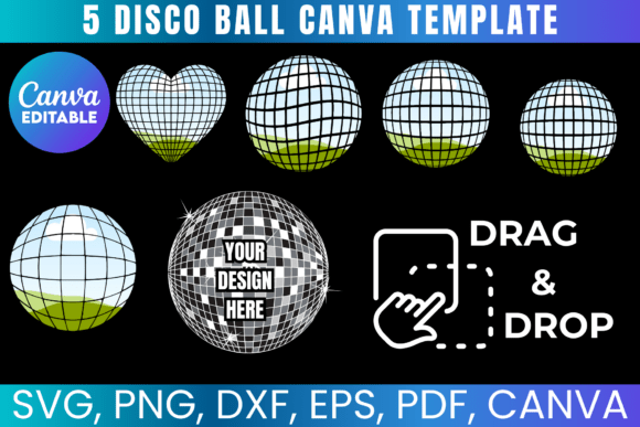Download Disco Ball Canva Frames Bundle Template - Canva Collection
