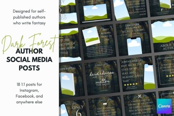Download Fantasy Author Social Media Canva Files - Canva Collection