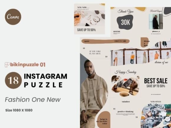 Download Fashion One New Instagram Puzzle Canva - Canva Collection