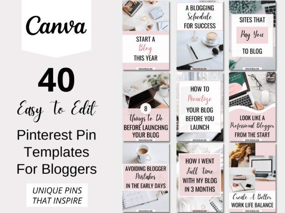 Download Pinterest Template for Canva Pink - Canva Collection