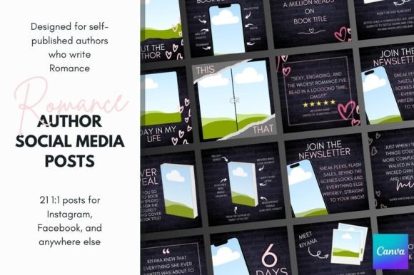 Download Canva Romance Author Social Templates - Canva Collection