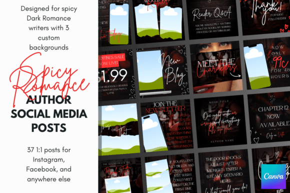 Download Spicy Dark Romance Canva Author Template - Canva Collection