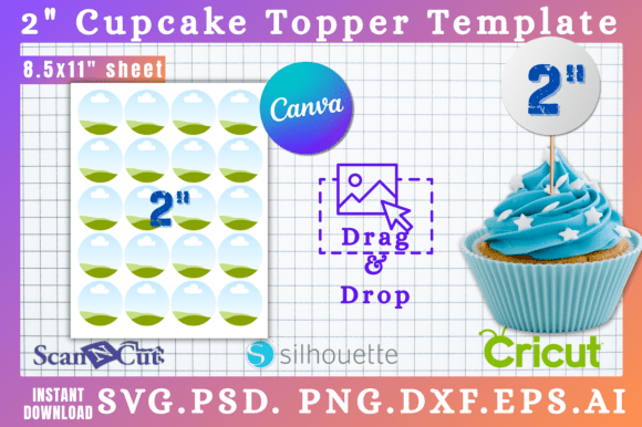 Download 2" Round Cupcake Topper Canva Templates - Canva Collection
