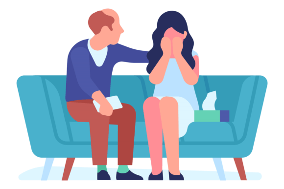 Download Man Comforting Crying Woman. Personal Th - Personal Collection