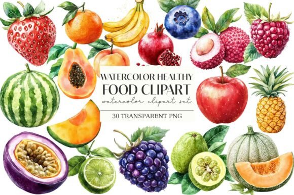 Download Watercolor Healthy Food Clipart - Healthy food Collection