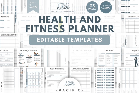 Download Fitness Planner Canva Templates | PAC - Canva Collection