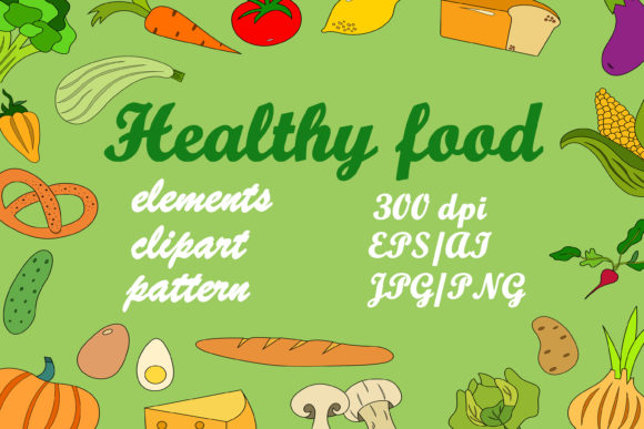 Download Healthy Food. Vegetarian Food Elements - Premium Resources