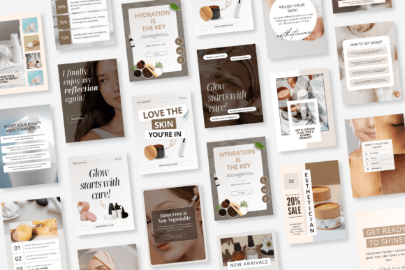 Download Skincare Canva Social Media Bundle - Canva Collection