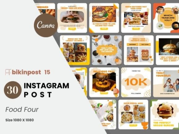 Download Food Four Canva Instagram Post Template - Canva Collection