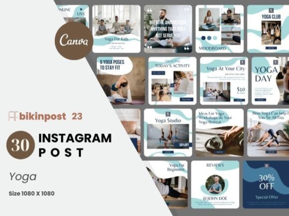 Download Yoga Canva Instagram Post Template - Canva Collection