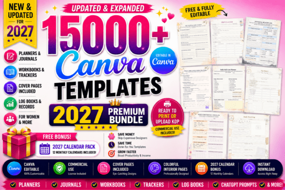 Download 15000+ Canva Templates | 2027 KDP Bundle - Canva Collection