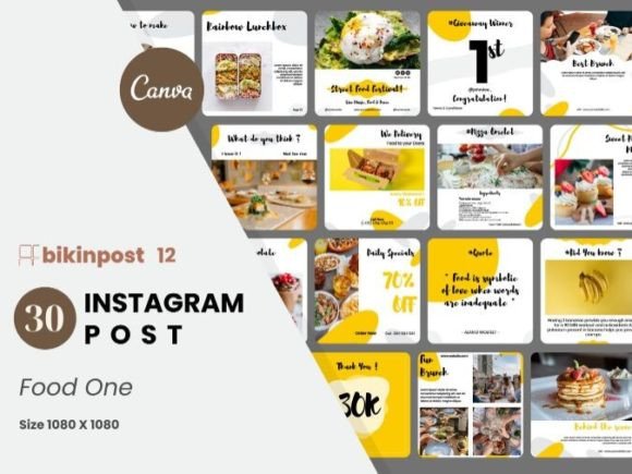 Download Food One Canva Instagram Post Template - Canva Collection