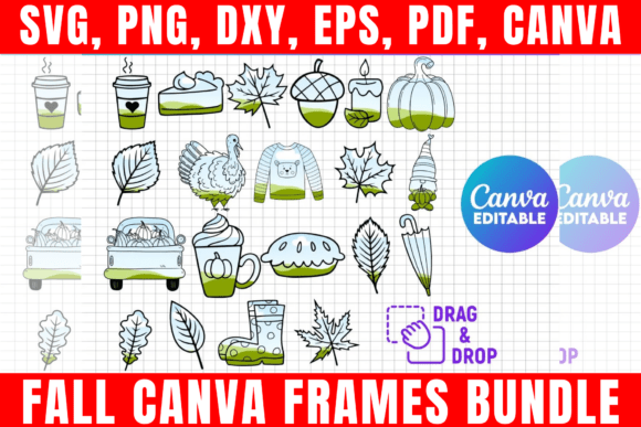 Download Fall Canva Frames Bundle Template - Canva Collection