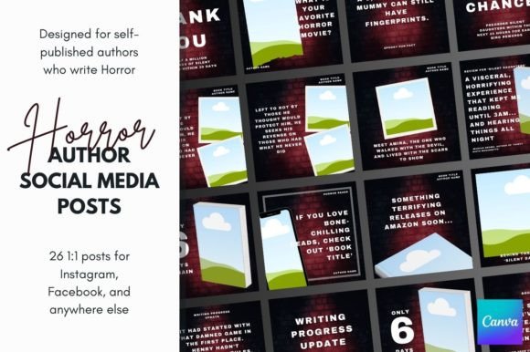 Download Canva Horror Author Social Templates - Canva Collection