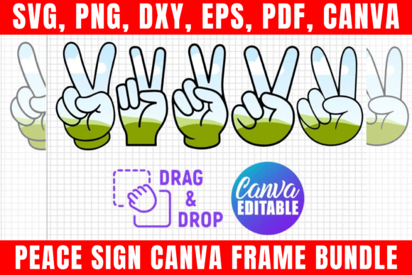 Download Peace Sign Canva Frame Bundle Template - Canva Collection