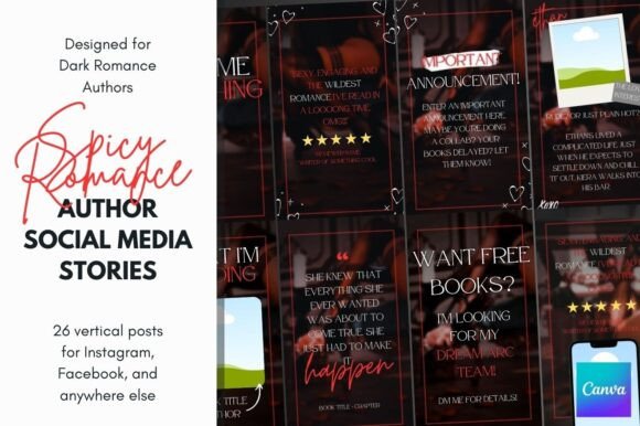 Download Canva Romance Author Story Templates - Canva Collection