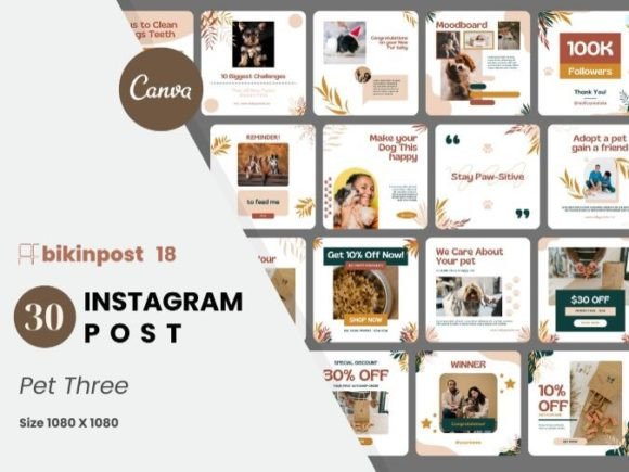 Download Pet Three Canva Instagram Post Template - Canva Collection