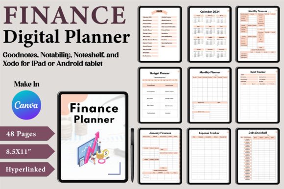 Download Digital Finance Planner Canva Templates - Canva Collection