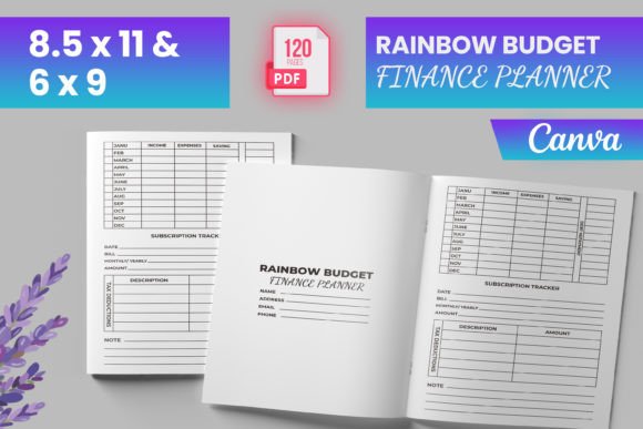 Download Rainbow Budget Finance Planner Canva KDP - Canva Collection